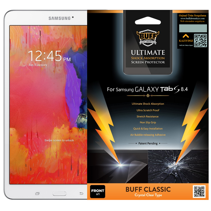 BUFF Galaxy Tab S 8.4 Darbe Emici Film Kırılmaz ekranlar için tpu jelatin