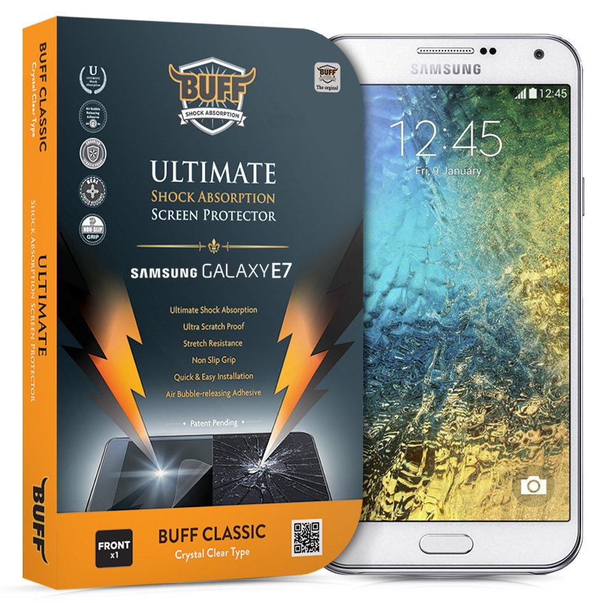BUFF Galaxy E7 Darbe Emici Ekran Koruyucu Film Kırılmaz ekranlar için tpu jelatin