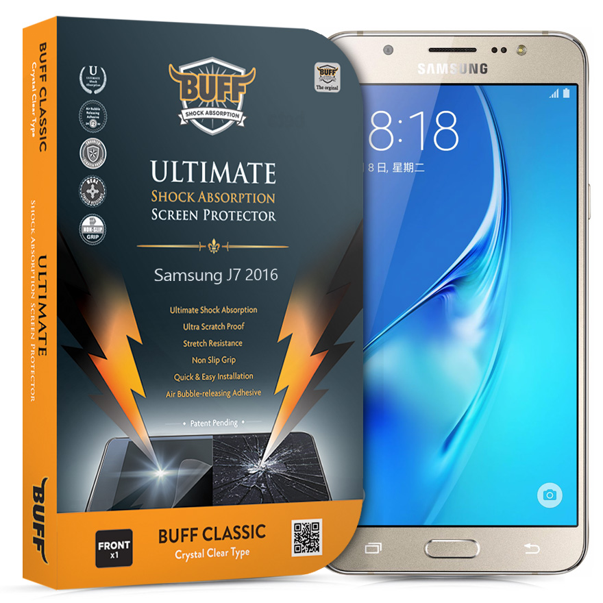 BUFF Samsung Galaxy J7 2016 Darbe Emici Ekran Koruyucu Film Kırılmaz ekranlar için tpu jelatin