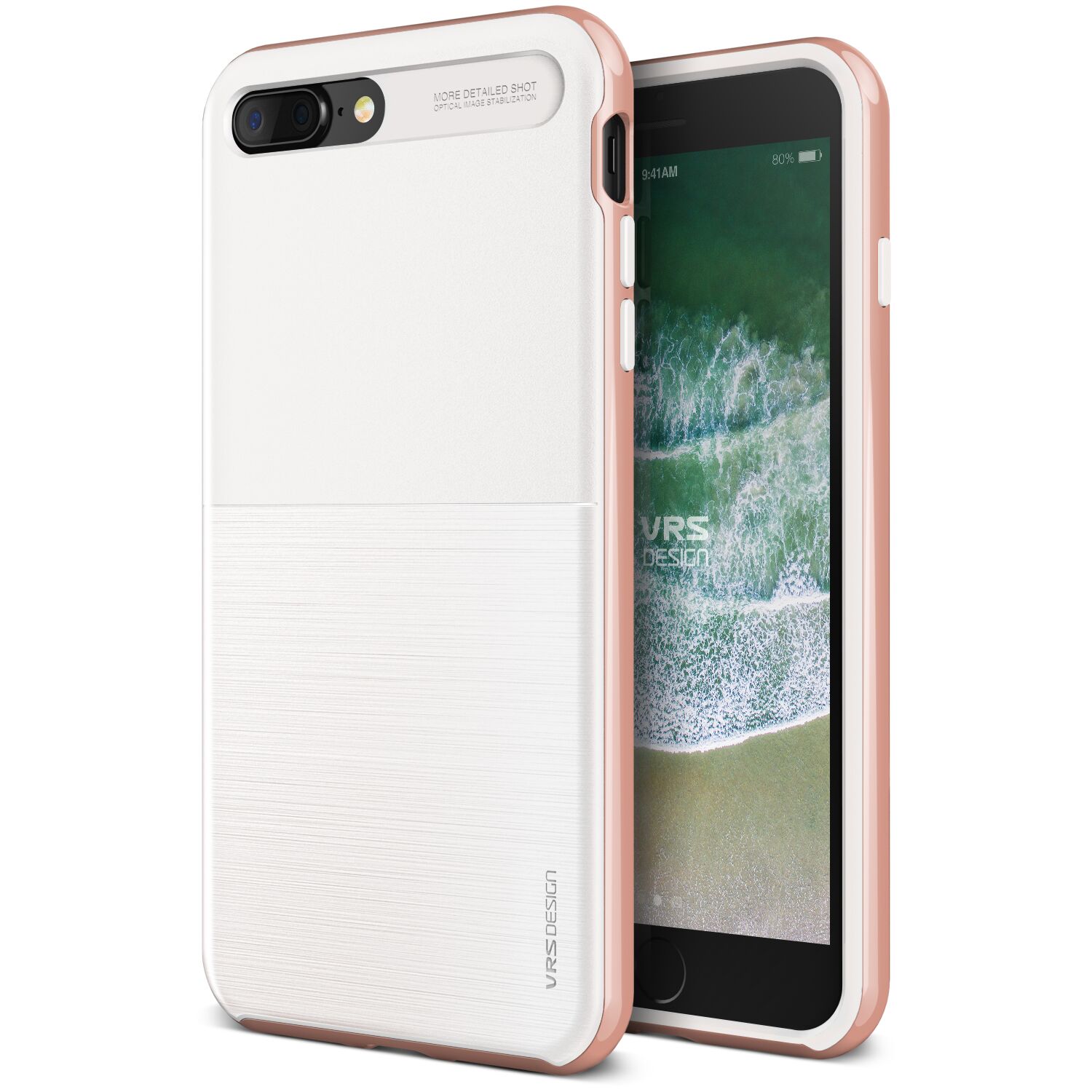 VRS Design iPhone 8 Plus New High Pro Shield White with Rose Gold Türkiye Official Store | iPhone 8 Plus ile Uyumludur.