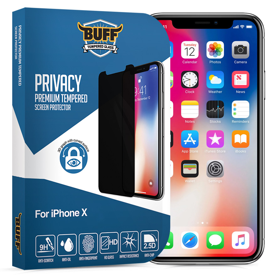 Buff iPhone X Privacy Ekran Koruyucu Türkiye Official Store | Privacy Gizli Ekran | Üstün Koruma | BUFF Şok Emici Teknolojisi