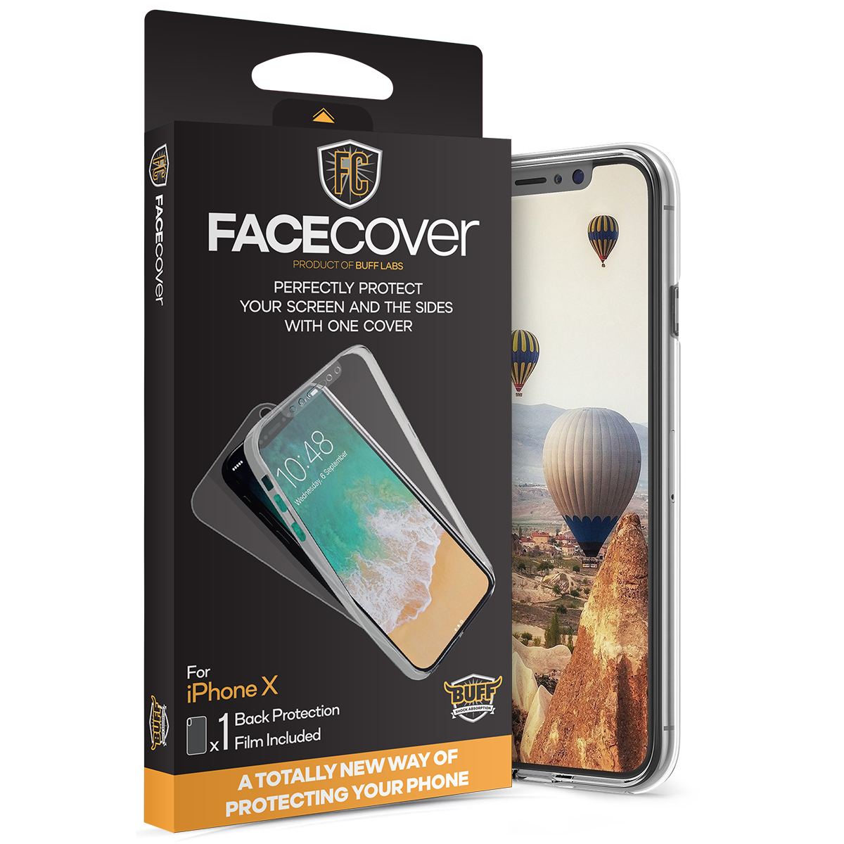 Buff iPhone X FaceCover Yeni Teknoloji - Cihazınızın Tüm Noktalarında Üstün Koruma